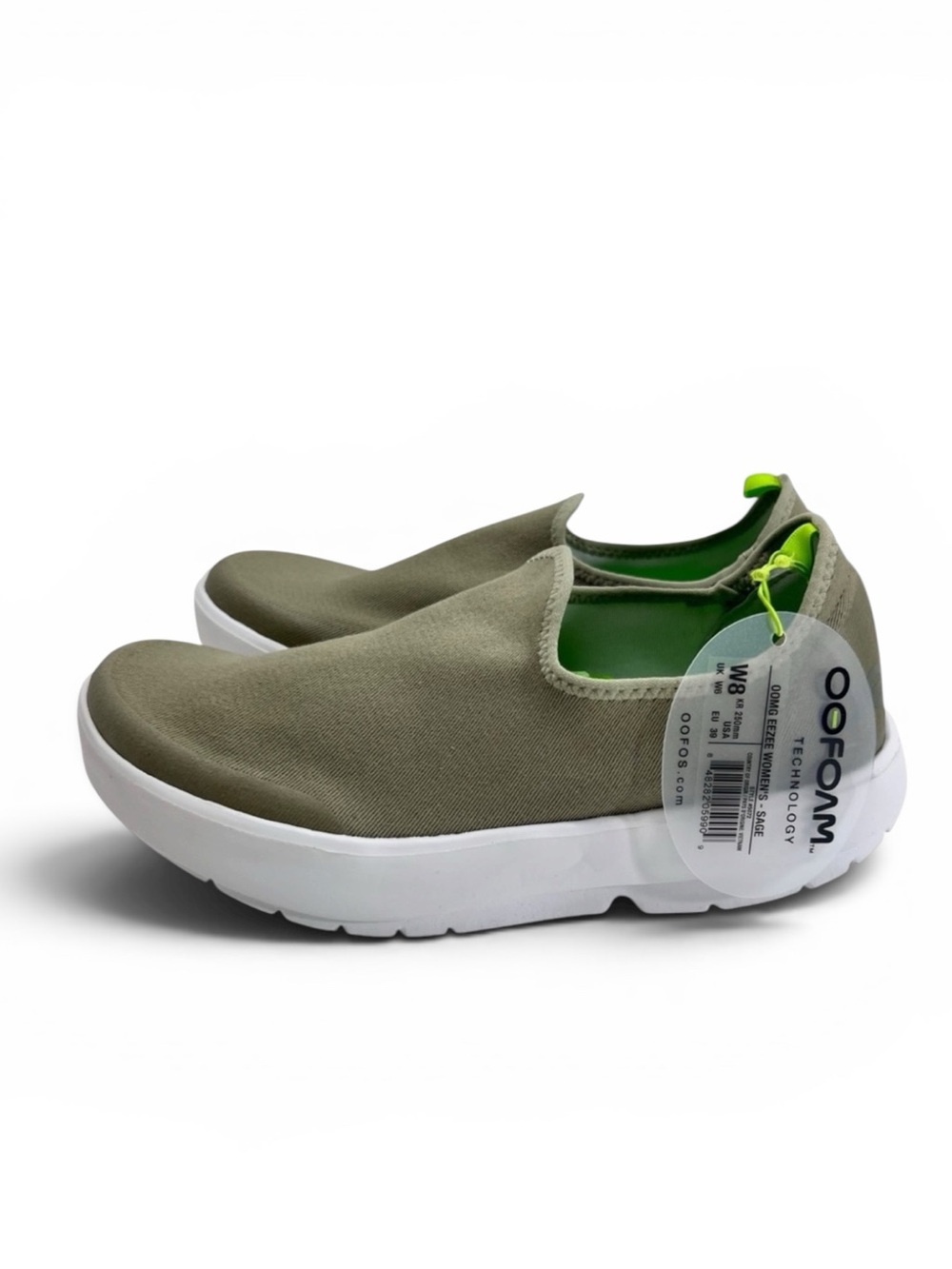 OOFOS OOMG Eezee recovery sneaker shoes in sage green